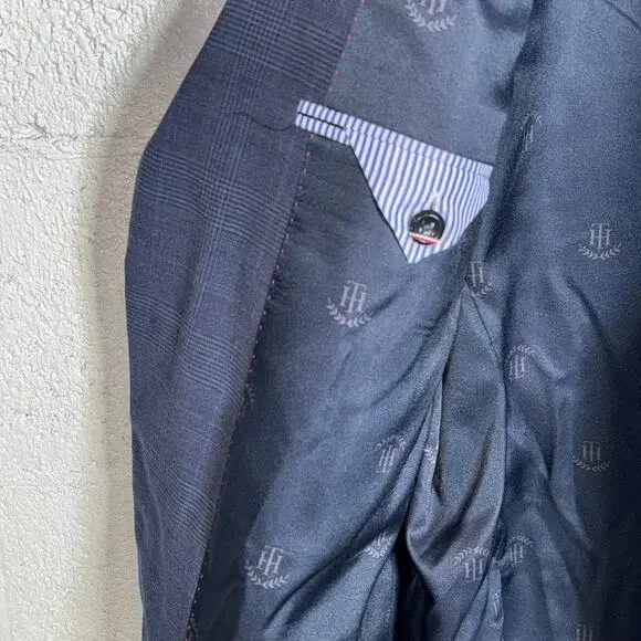 Tommy Hilfiger Men's Modern-Fit Stretch Wool Blend Suit Jacket Blue 42L $450